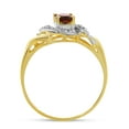 thumbnail image 5 of 14k Yellow Gold Oval Garnet And Diamond Swirl Ring, 5 of 6