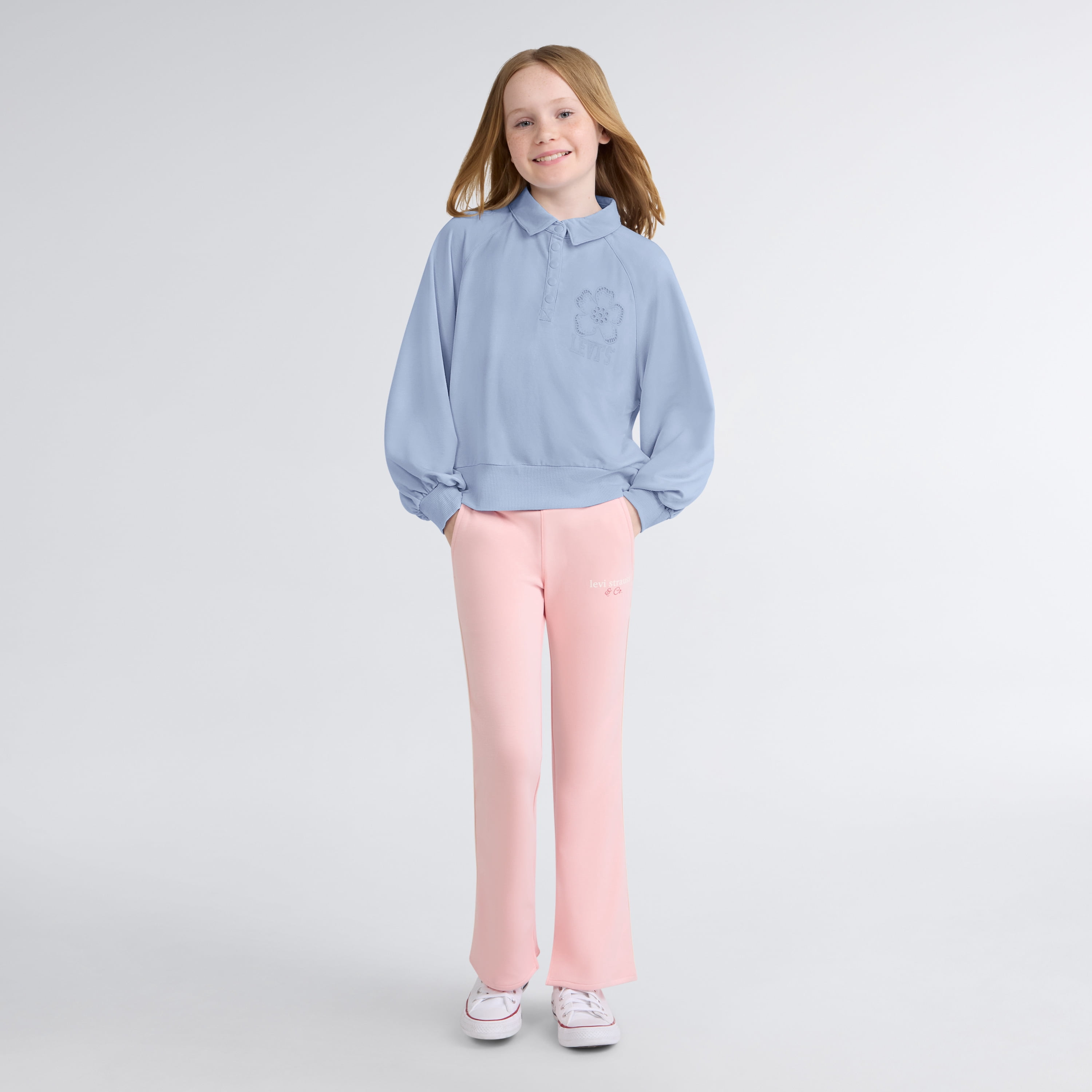 Levi's Girls Long Sleeve Collar Sweatshirt, Sizes 4-16