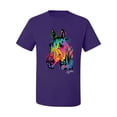 thumbnail image 2 of Wild Bobby, Neon Rainbow Horse Animal Lover Men's Graphic T-Shirt, Purple, Large, 2 of 3