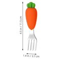thumbnail image 2 of WHAMVOX 2Pcs Toddler Eating Silverware Silicone Orange Forks For On-the-Go Use, 2 of 8