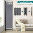 thumbnail image 2 of WYDK Room Dividers and Folding Privacy Screens, 4 Panel 68 Inch Tall Portable Steel Frame & Fabric Surface Room Seperating Wall Divider, Room Partitions and Freestanding for Home Office, Grey, 2 of 8