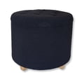 thumbnail image 1 of ITY International - Pouf Rond/ Repose-Pieds avec Rangement, Tissu Peluche, 18 Pouces x 16 Pouces, Noir, 1 of 5