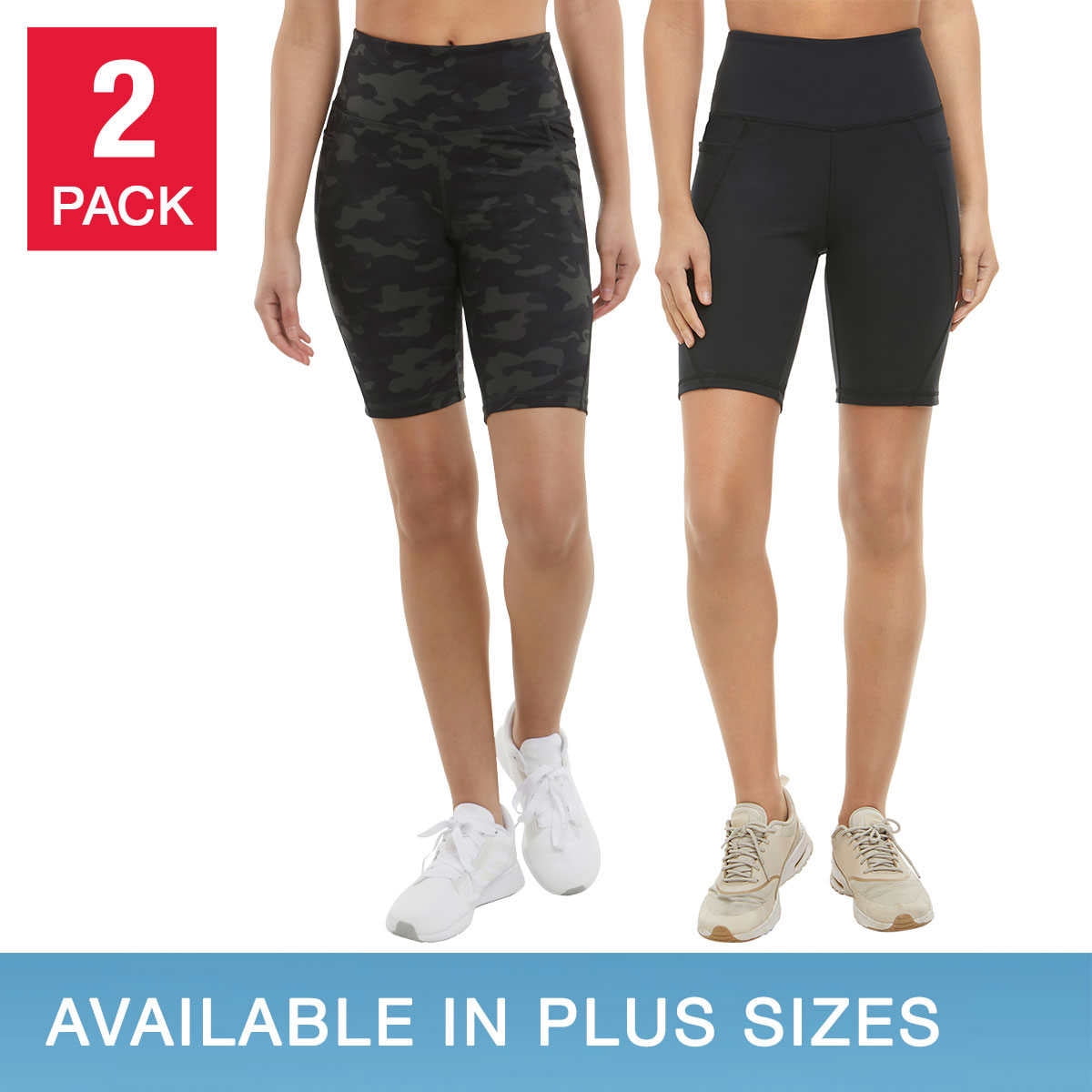 Danskin Ladies' Bike Short, 2-pack 