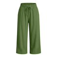 thumbnail image 4 of Delayuji Plus Size Womens Capri Pant Wrinkled Cotton Linen Pant Women Fashion Casual Loose Cropped Pants Summer S-5XL, 4 of 7