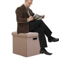 thumbnail image 3 of Pequeal Organizador Asiento Pie Almacenamiento Plegable Otomano Taburete Multipropósito Con Tapa Esponja 11.81x11.81x11.81 Pulgadas Plegables Pequeñas Otomanas para La Sala Estar, 3 of 9