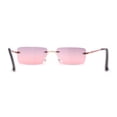 thumbnail image 2 of Rimless Rectangular 90s Elegant Metal Rim Sunglasses Gold Purple Pink, 2 of 4