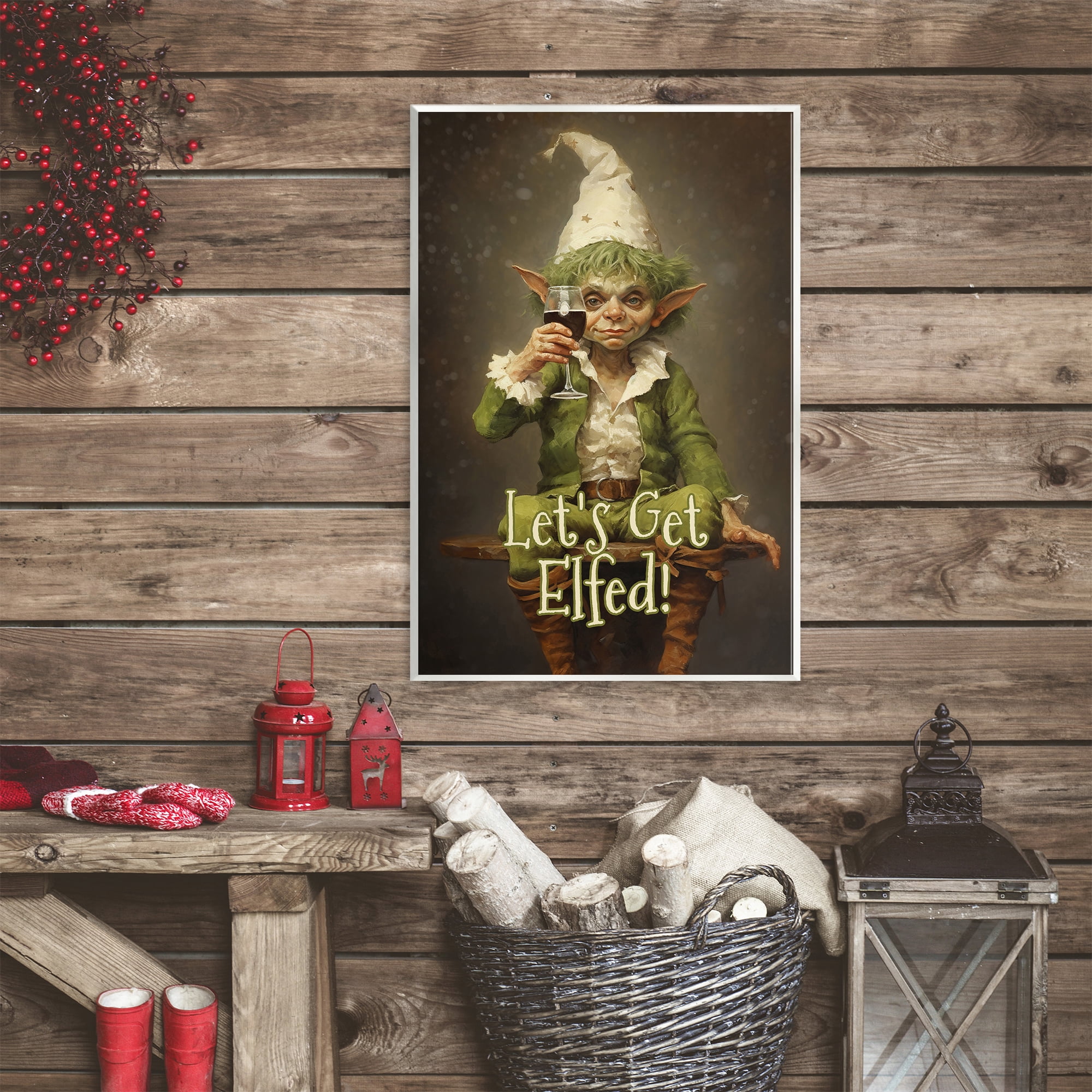 Stupell Industries Let's Get Elfed Wall Plaque Art, design by Tina LeCour