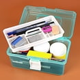 thumbnail image 5 of Plastic Storage Box with Removable Tray, Craft Organizer and Art Storage Box, Multipurpose Storage Container for Tools, Playdoh, Bead, Sewing, Tackle, Art Supply, 7.08x3.54x4.13", 5 of 9