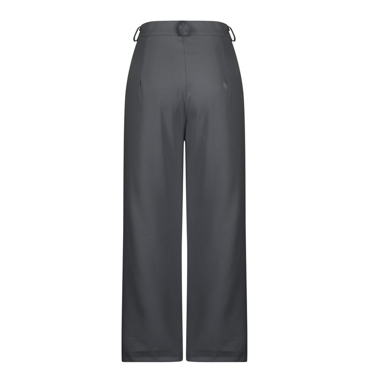 Verugu High Waisted Dress Pants for Women Straight Leg Solid Buttons Work Slack Suit Pants Casual Loose Trendy Trousers for Office Business Classic Verugu High Waisted Dress Pants for Women Straight Leg Solid Buttons Work Slack Suit Pants Casual Loose Trendy Trousers for Office Business Classic