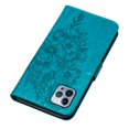 thumbnail image 5 of SaniMore Case for iPhone 15 Pro (6.1" 2023), PU Leather Full-body Protective Cover with Luxury Embossed Butterfly [Wrist Strap & Card Slots & Flip Kickstand] Shockproof Wallet Cover, Blue, 5 of 10