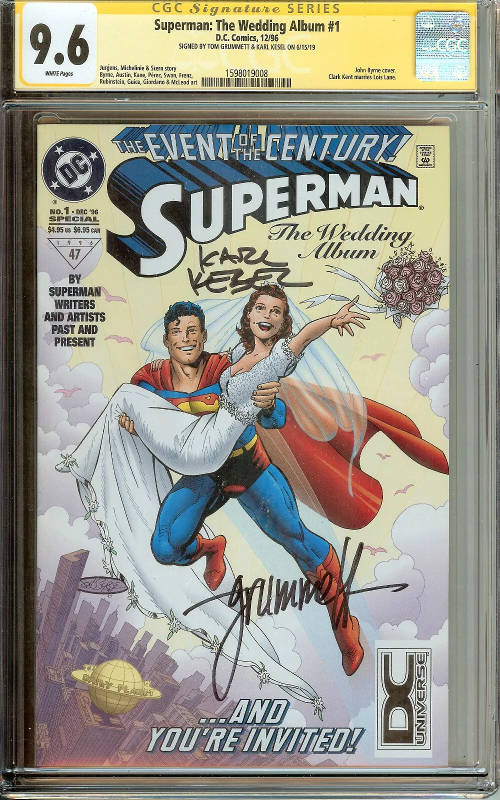 Superman The Wedding Album #1 CGC 9.6 Signed Grummett