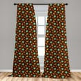 thumbnail image 5 of Ambesonne Autumn Curtains, Warm Tones Fall Season Art, Pair of 28"x84", Chocolate and Turquoise, 5 of 5