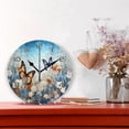 thumbnail image 2 of GZHJMY Blue Flowers Clock Silent Round PVC Wall Clock Non Ticking Battery Device Clocks Creative Decoration Wall Clock for Living Room Bedroom Office Kitchen, 2 of 6