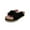 Black, variant on JeashCHAT Slip On Slide Sandals for Women Women's Casual Holiday Comfortable Velvet Flowers Platform Sandals (Black)
