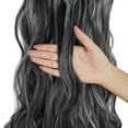 thumbnail image 6 of 24" 7Pcs 16 Clips Long Curly Straight Full Head Clip in Synthetic Hair Extensions Double Weft, 6 of 6