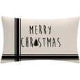 thumbnail image 2 of Set of 2 Black Christmas Pillow Covers Let It Snow Rectangular/Waist Cushion Cover Farmhouse Merry Christmas Winter Holiday Decor Pillowcases 12’’×20’’ for Home Couch Patio, 2 of 6