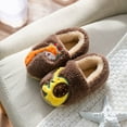 thumbnail image 2 of Hessimy Boys Girls Cozy House Slippers Warm Plush Winter Cotton Slipper Kids Cute Dinosaur Indoor Shoes Non-Slip Toddler Slippers Kids Slippers Cow Slippers House Slippers (Brown,13), 2 of 5