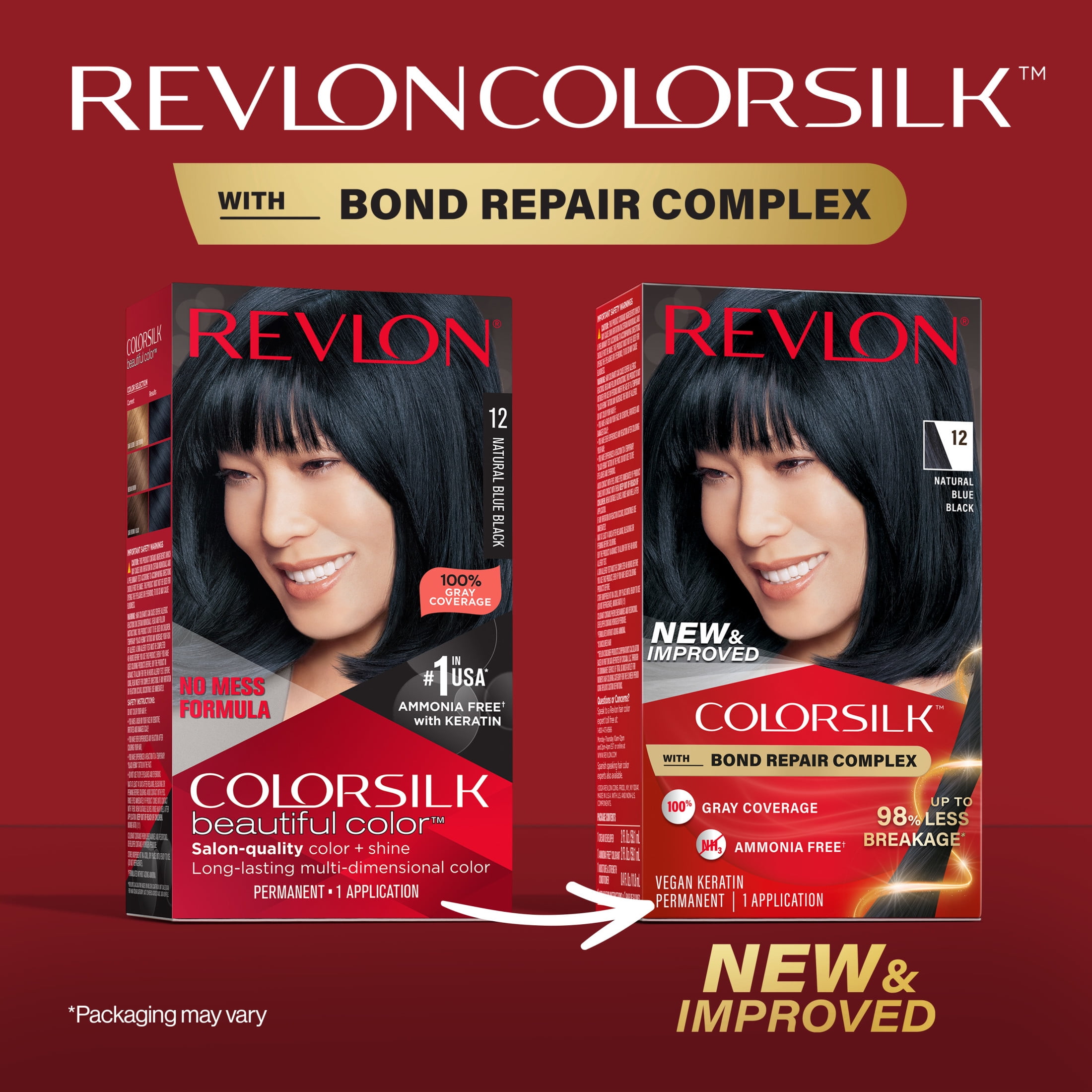 Revlon ColorSilk Permanent Hair Color, Bond Repair Complex, 12 Natural Blue Black, 1 pack  (图3) Revlon ColorSilk Permanent Hair Color, Bond Repair Complex, 12 Natural Blue Black, 1 pack  (图3)