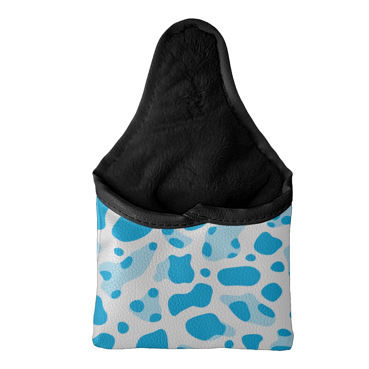 Golf Mallet Putter Cover Premium Leather Waterproof Golf Putter Head Cover with Magnetic Closure Blue Polka Dots
