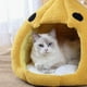 thumbnail image 5 of Cama para Gatos con Forma de Calabaza de Halloween | Caseta Semicerrada y Cálida para Mascotas con Cojín Extraíble y Lavable y Base Antideslizante | Cama Pequeña de Felpa de Algodón Suave para Uso En, 5 of 6