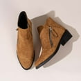 thumbnail image 6 of POROPL Womens Boots Ankle Winter Low Heel Chunky Suede Leather Shoes,Boots Size 7.5, 6 of 8
