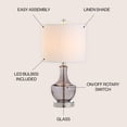 thumbnail image 5 of JONATHAN Y Colette 20" Mini Glass LED Table Lamp, Smoked Gray, JYL1029D, 5 of 7
