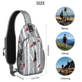 thumbnail image 5 of Sling Backpack,Gray Christmas Cardinal Bird Pattern Crossbody Bag with Water Bottle Holder,Waterproof Sling Bag for Men/Women with Chest Phone Holder for Hiking,Travel, 5 of 6