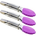thumbnail image 2 of 7-Inch Stainless  Tongs with  Tips Locking   Tongs, Set of 3 (Purple), 2 of 7