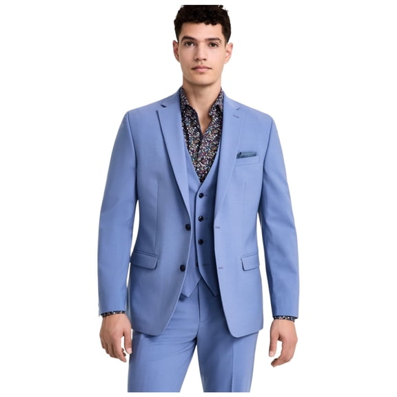 Bar Iii Mens Slim fit Suit Jacket Blazer 46 R Blue Solid Wool