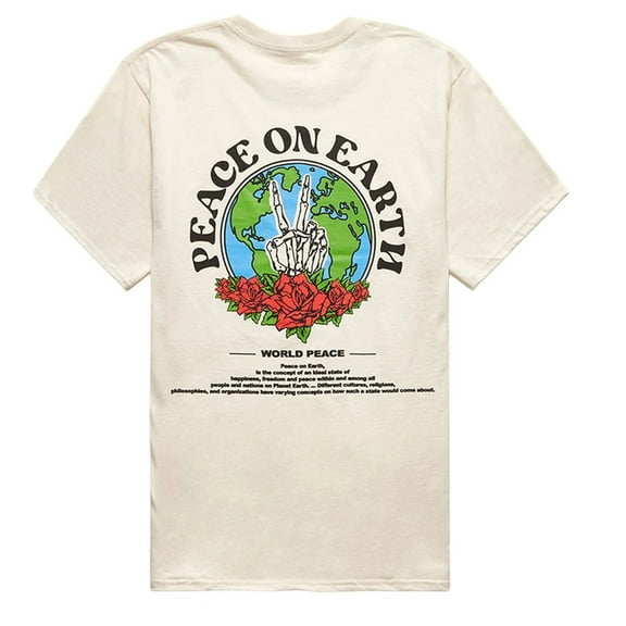 PacSun Men's Ivory Peace on Earth T-Shirt (XL)