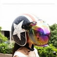 thumbnail image 4 of Retro 3 Snap Sunscreen Sun Shield Visor Bubble Mirro for Motorcycle Helmet Face Lens, 4 of 9