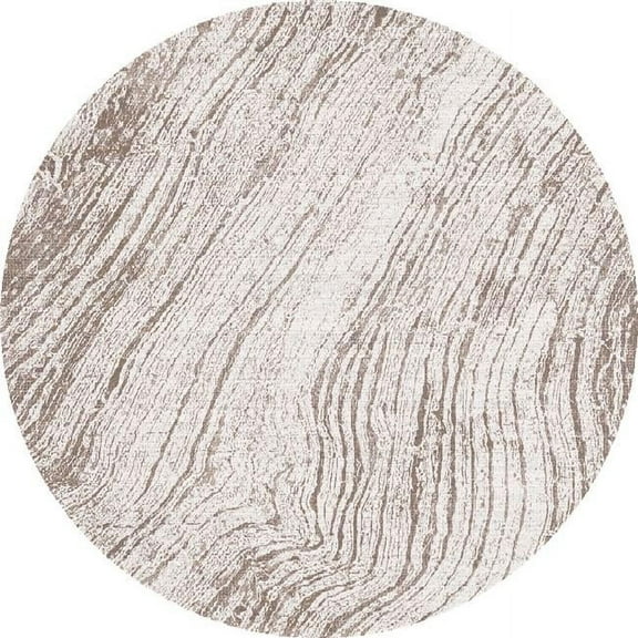 Obsession OBR69537180 6 x 6 ft. Machine Made Round Area Rug, Cream & Taupe