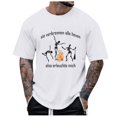 thumbnail image 1 of Haut à Manches Courtes Imprimé Thème Halloween pour Homme Col Rond Décontracté Graphique Feu Grande Taille Couleur Unie, 1 of 6