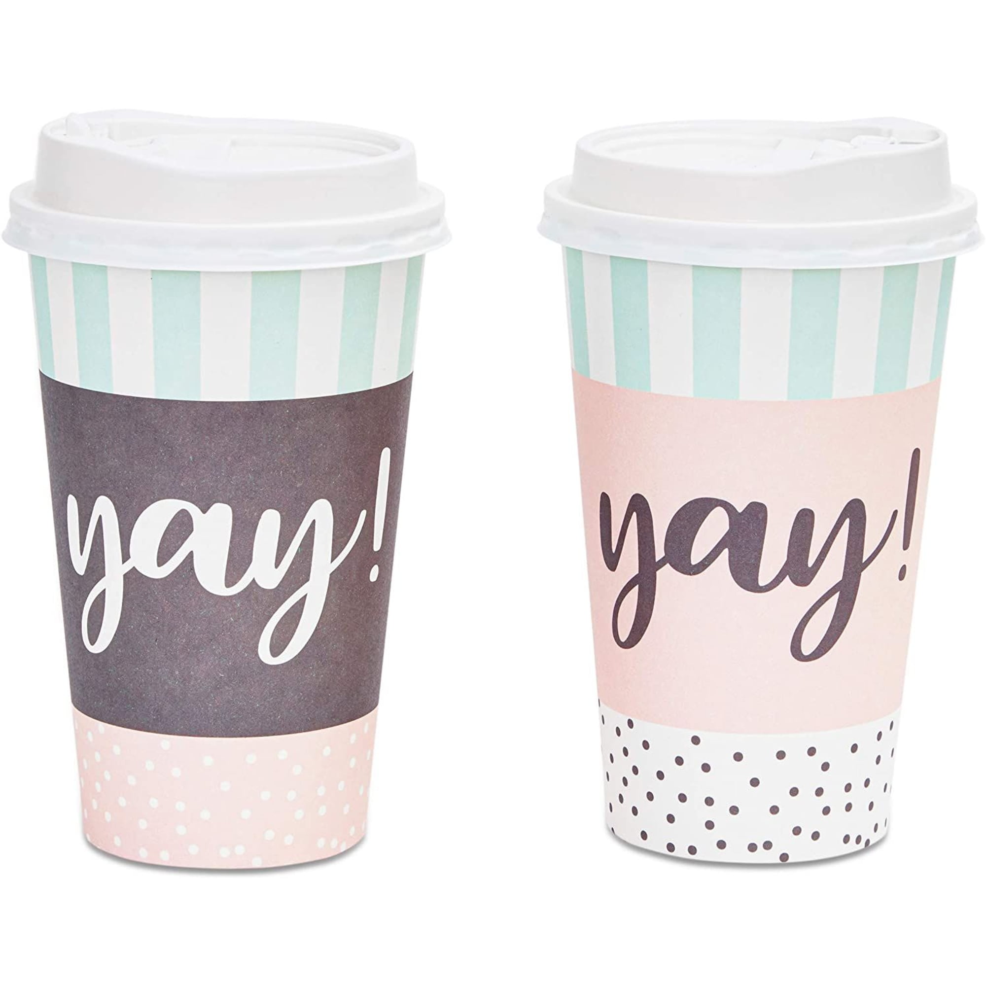 Paper Coffee Cups with Lids and Sleeves in 4 Christmas Designs (16 oz, –  Sparkle and Bash