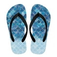 thumbnail image 2 of Psesaysky Boys Girls Flip Flops Sandals Blue Mermaid Scale Print Water Park Summer Beach Swim Pool Shoes for Kids Indoor and Outdoor Size 1, 2 of 7