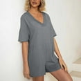 thumbnail image 6 of ZZwxWA Summer Workout Rompers for Women 2025 Casual v Neck Short Jumpsuit Athletic Overalls Hot Shot Tee Romper Onesie, 6 of 7