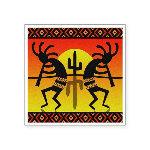 CafePress - Southwest Design Dancing Kokopelli Sticker - Square Sticker 3" x 3"