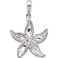 thumbnail image 4 of Sterling Silver Polished Enameled Orange Starfish Pendant(Length 29.76) - Jbsp, 4 of 5