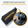 thumbnail image 3 of POWERTEC Miter Saw Dust Collector Bag for 7-1/4", 8-1/2", 10" Miter Saw, Fits Nominal 1-3/4" Dust Ports, Hook and Loop w/Zipper, Wired Adjustable Stand for Miter Saw Accessories, 2PK (75076-P2), 3 of 7