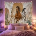 thumbnail image 2 of Desert Horses Galloping Through Southwestern Landscape, Dreamy Boho Style for Animal Lovers, Southwestern Home Decor, Housewarming Gift Tapestry Wall Hanging for Living Room, Bedroom and Dorm, 2 of 7