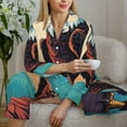 thumbnail image 6 of Picia Cartoon Iceberg Bald Eagle Pattern Women’s Long-Sleeve Sleepwear Set - Soft 2-Piece Loungewear with Pockets, Comfy PJs for Relaxing Nights-Medium, 6 of 7