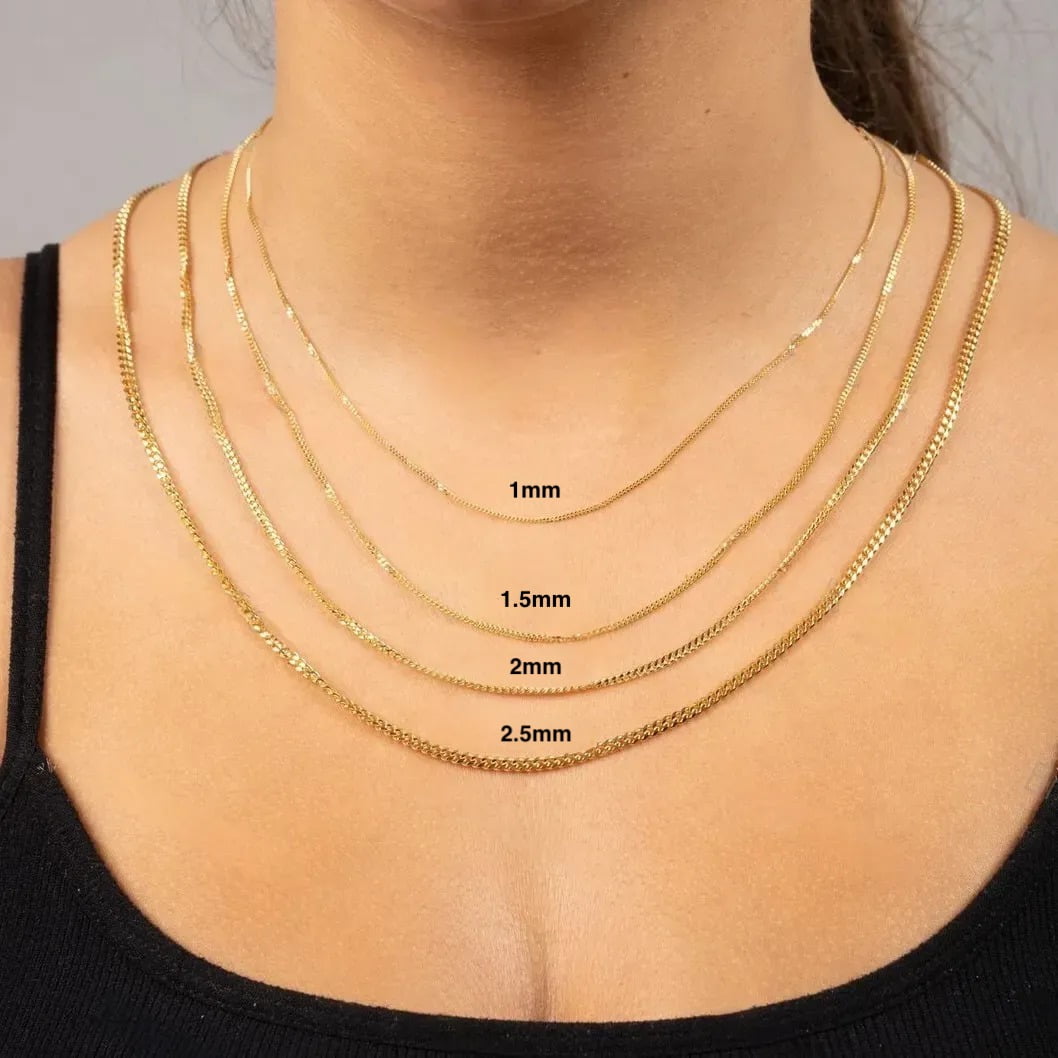 10K Yellow Gold Solid Miami Cuban Necklace Chain 1MM-5MM, 10K Gold Chain Necklace, Real 10K Gold Necklace, Next Level Jewelry