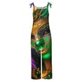 thumbnail image 5 of QATAINLAV My Orders Placed By Me Women's Loose Fit Cotton Linen Jumpsuits Mardi Gras Sleeveless Adjustable Straps Overalls Carnival Print One Piece Pants Festival Outfits Multicolor XXXXXL, 5 of 6