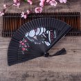 thumbnail image 4 of CSChome Folding Fan with Tassel Chinese Style Folding Hand-painted Flower Dance Performance Photo Props Portable Summer Hand Held with Tassel, 4 of 6