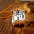 thumbnail image 4 of Womens Tree of Life Ring Rotatable Retro Ring Creative Alloy Inlaid Gold Band Spinning Leaves Design Adjustable Anxiety Relief Unique Gift for Women, 4 of 5