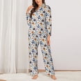 thumbnail image 2 of Balery Pirate Skull And Anchor Conjunto de Pijama con Estampado para Mujer, Conjunto de Dos Piezas con Manga Larga, Ropa de Dormir Suave con Bolsillos, Pijamas Cómodos-X-Large, 2 of 7