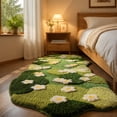 thumbnail image 3 of Irregular Tufted Green Floral Runner Rug, Bathroom Soft Plush Daisy Pattern Area Rug, Non Slip Washable Farmhouse Decor Mat for Bedroom Hallway Entryway Indoor Home Decor by XSAOP, 3 of 4
