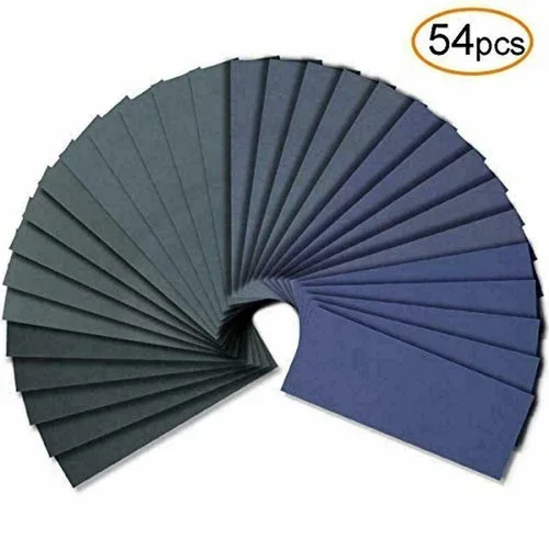 54Pcs Wet Dry Sandpaper Assorted 3000/2500/2000/1500/1200/1000 Grit Automotive