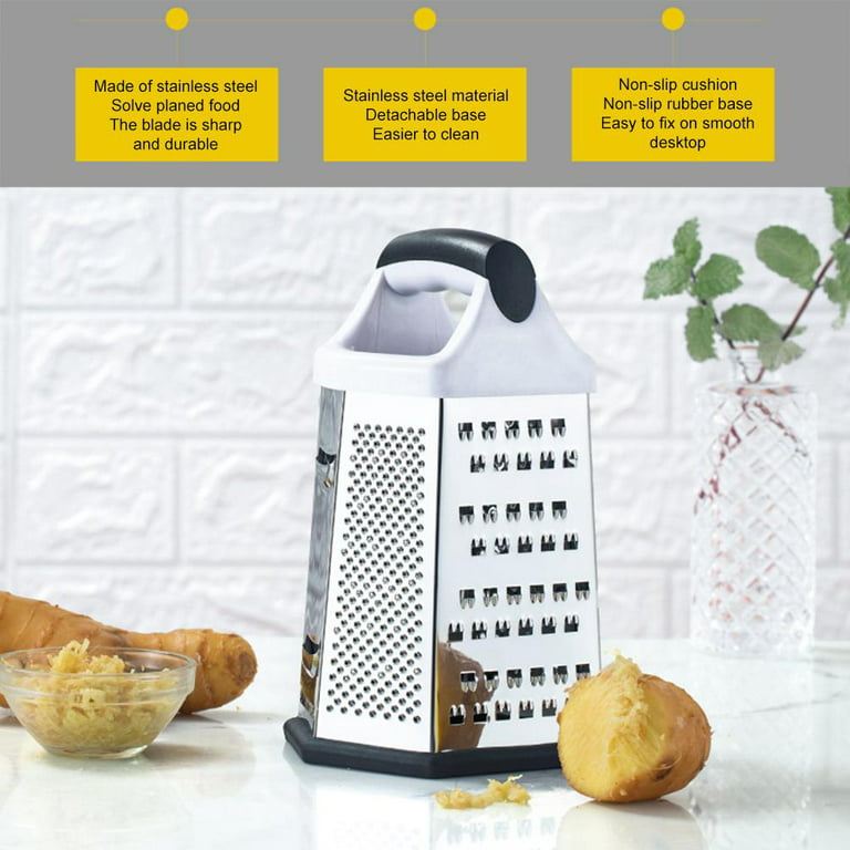 Cheese Grater with Handle,Box Grader Multifunction Vegetable Slicer  Portable Food Chopper for Cheese Vegetables Ginger