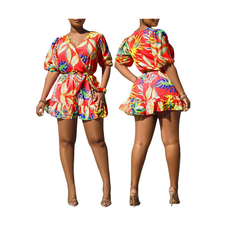 Boho romper shorts, Women's Fashion, Dresses & Sets, Rompers on